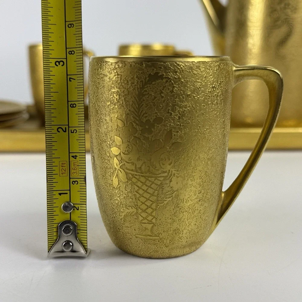 Antique 24k Weeping Gold Chintz Coffee Service, Epiag, RS Tilowitz, MZ Austria